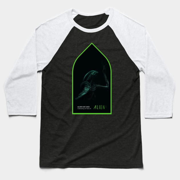 Alien Day 2022: Celebrating 30 Years of Alien 3 Baseball T-Shirt by Perfect Organism Podcast & Shoulder of Orion Podcast